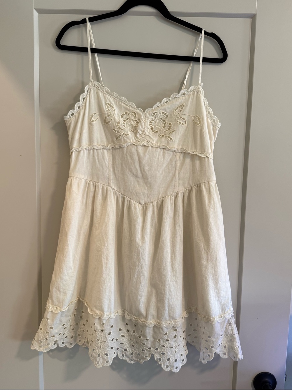NWOT American Eagle Eyelet Mini Dress Cream Large